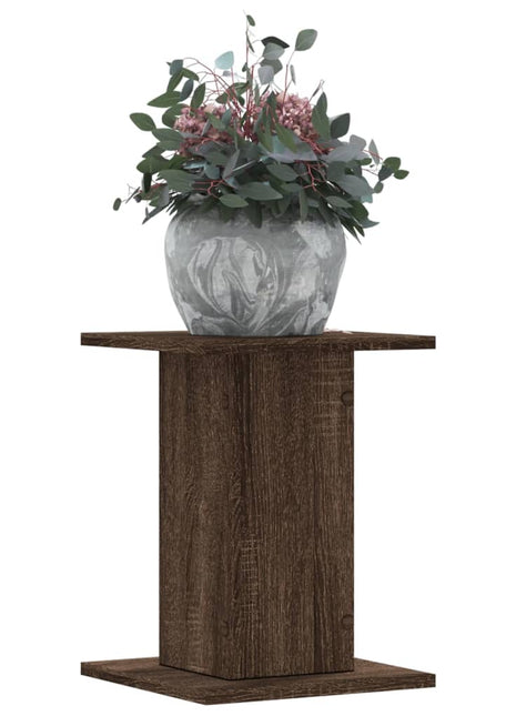 Plantenstandaards 2 st 30x30x40 cm bewerkt hout bruin eiken