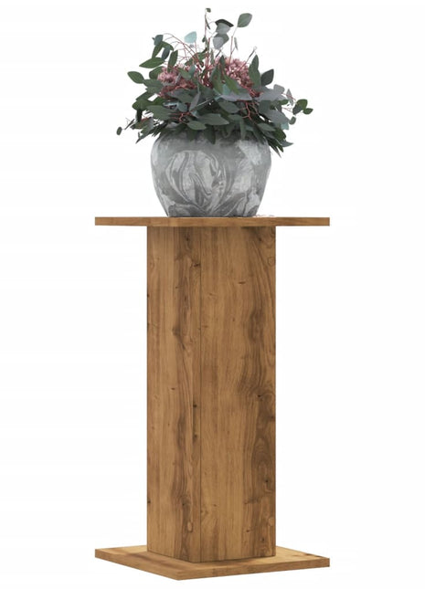 Plantenstandaards 2 st 30x30x60 cm hout artisanaal eiken