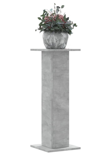Plantenstandaards 2 st 30x30x80 cm bewerkt hout betongrijs