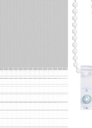 Zebra rolgordijn 80x230 cm stofbreedte 75,9 cm lichtgrijs
