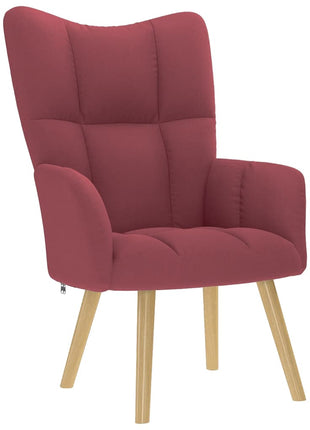 Relaxstoel met voetenbank stof wijnrood