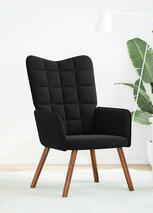 Relaxstoel fluweel zwart