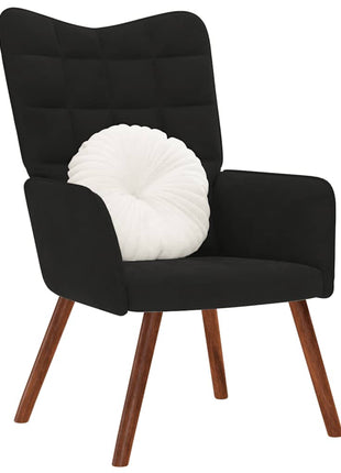 Relaxstoel fluweel zwart