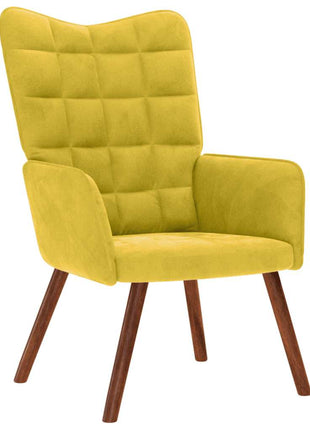 Relaxstoel fluweel geel