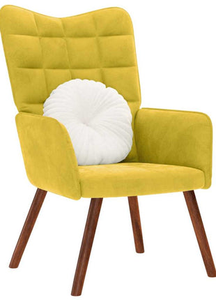 Relaxstoel fluweel geel