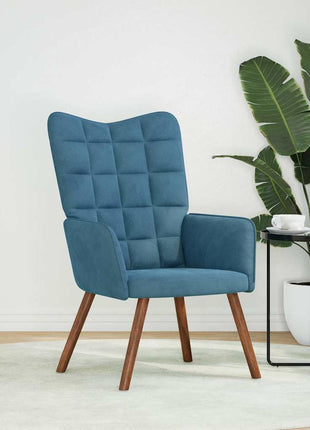 Relaxstoel fluweel blauw