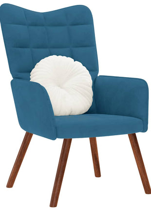 Relaxstoel fluweel blauw