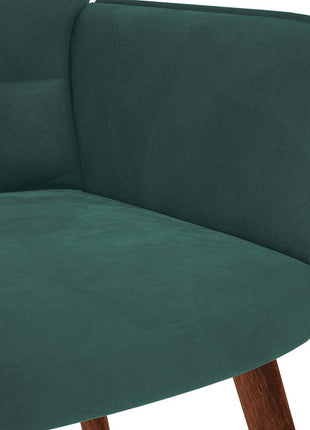 Relaxstoel met voetenbank fluweel donkergroen
