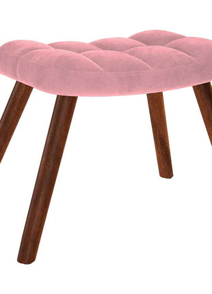 Relaxstoel met voetenbank fluweel roze