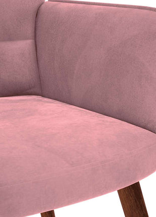 Relaxstoel met voetenbank fluweel roze