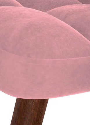 Relaxstoel met voetenbank fluweel roze