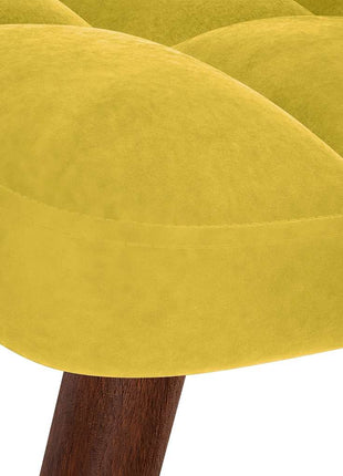 Relaxstoel met voetenbank fluweel geel