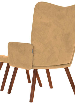 Relaxstoel met voetenbank fluweel bruin