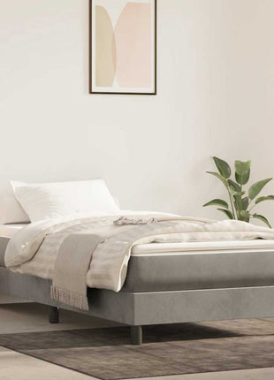 Pocketveringmatras 90X190X20 Cm Fluweel Lichtgrijs
