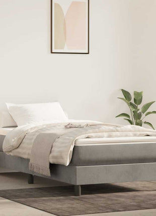 Pocketveringmatras 90X190X20 Cm Fluweel Lichtgrijs