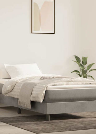 Pocketveringmatras 90X190X20 Cm Fluweel Lichtgrijs