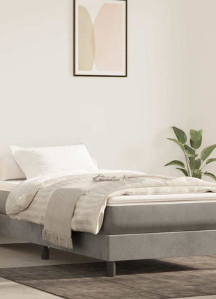 Pocketveringmatras 90X190X20 Cm Fluweel Lichtgrijs