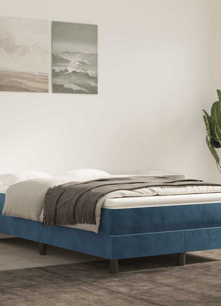 Pocketveringmatras 80X200X20 Cm Fluweel Donkerblauw
