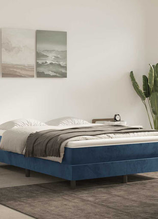 Pocketveringmatras 80X200X20 Cm Fluweel Donkerblauw