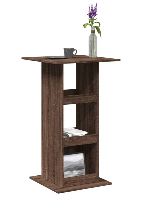 Bartafel met opbergruimte 60x60x102 cm hout bruin eikenkleur