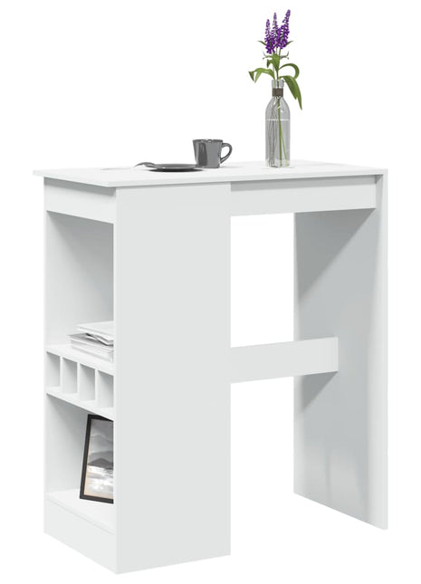 Bartafel met rekken 90x47,5x103,5 cm bewerkt hout wit