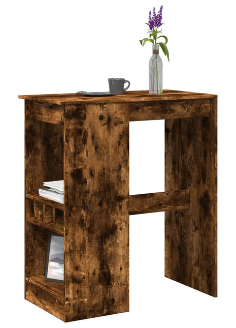 Bartafel met rekken 90x47,5x103,5 cm bewerkt hout gerookt eiken