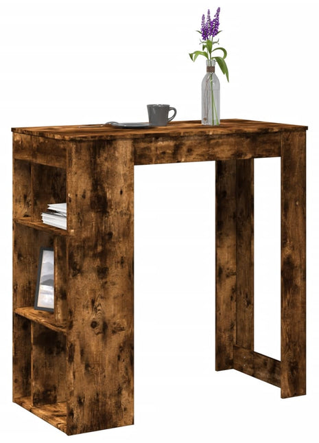 Bartafel met rekken 102x50x103,5 cm bewerkt hout gerookt eiken