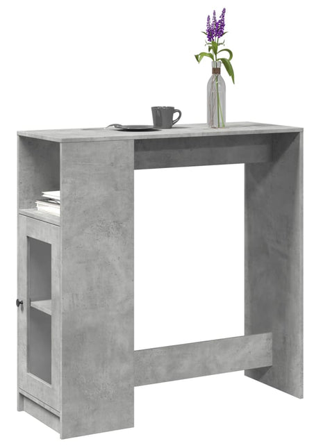 Bartafel met rekken 101x40x103,5 cm bewerkt hout betongrijs