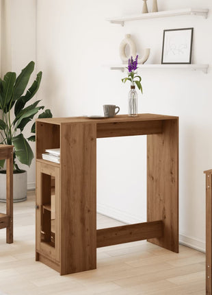 Bartafel met rekken 101x40x103,5 cm hout artisanaal eikenkleur