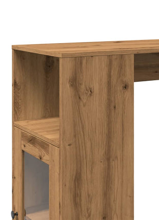 Bartafel met rekken 101x40x103,5 cm hout artisanaal eikenkleur