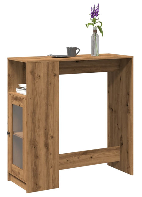 Bartafel met rekken 101x40x103,5 cm hout artisanaal eikenkleur