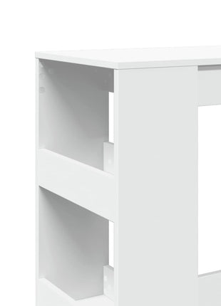 Bartafel met rekken 90x40x103,5 cm bewerkt hout wit