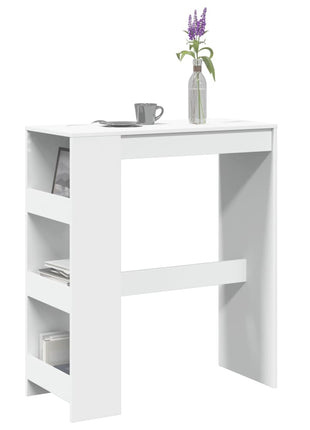Bartafel met rekken 90x40x103,5 cm bewerkt hout wit