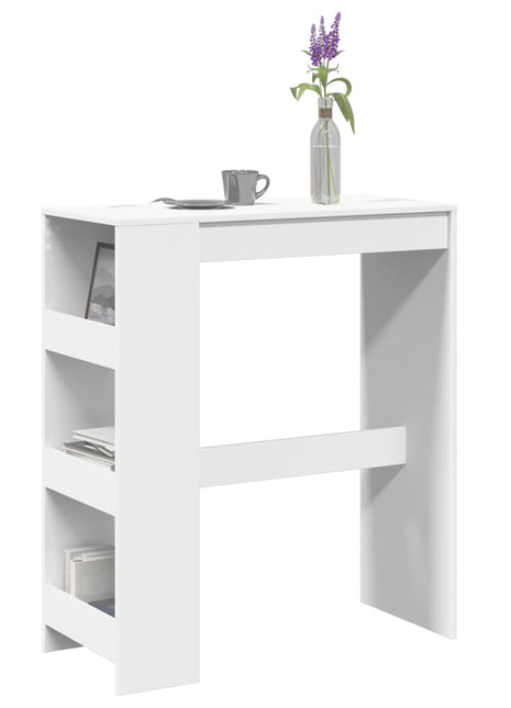 Bartafel met rekken 90x40x103,5 cm bewerkt hout wit