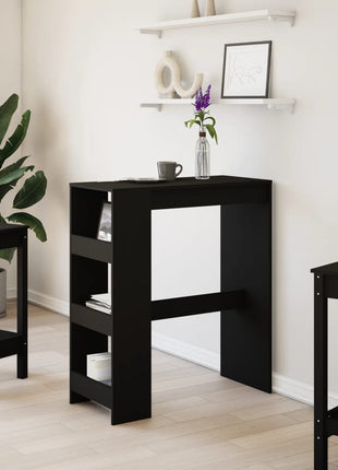 Bartafel met rekken 90x40x103,5 cm bewerkt hout zwart