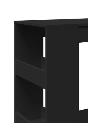 Bartafel met rekken 90x40x103,5 cm bewerkt hout zwart