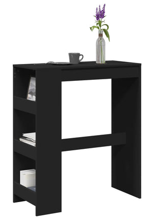 Bartafel met rekken 90x40x103,5 cm bewerkt hout zwart