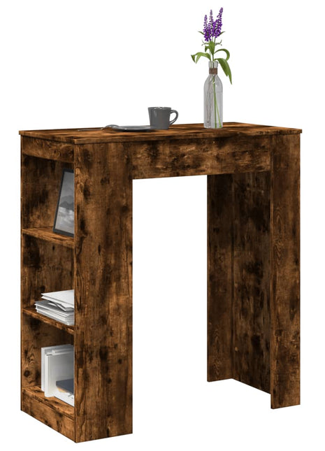 Bartafel met rekken 95x47x103,5 cm bewerkt hout gerookt eiken