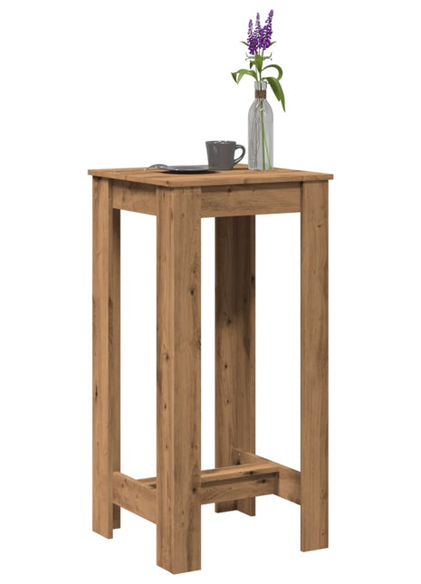 Bartafel 51x50x103,5 cm bewerkt hout artisanaal eikenkleurig