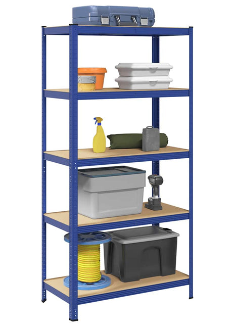 Opbergrek 5-laags staal & bewerkt hout blauw