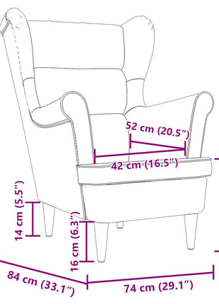 Fauteuil 74x84x100 cm stof wolkengrijs