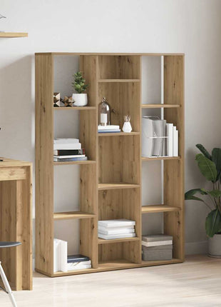 Kamerscherm/boekenkast 100x24x140 cm bewerkt hout eikenkleurig