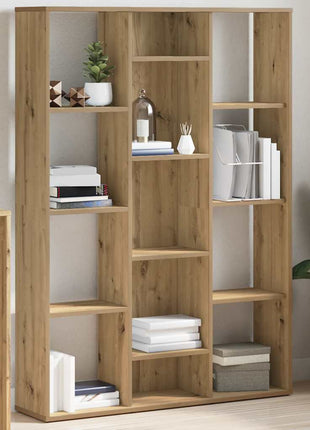 Kamerscherm/boekenkast 100x24x140 cm bewerkt hout eikenkleurig