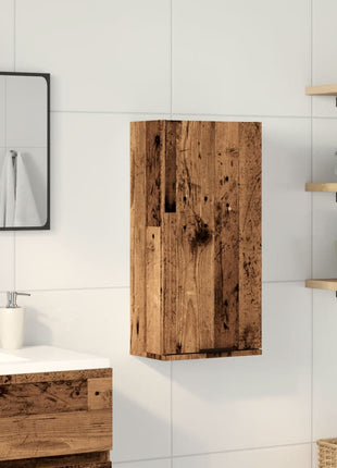 Badkamerkast wandgemonteerd 32x20x67 cm oud houtkleurig