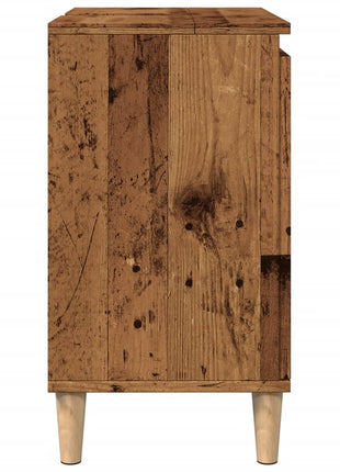 Wastafelkast 58x33x60 cm bewerkt hout oud houtkleurig