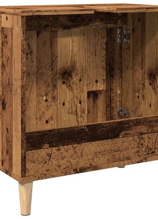 Wastafelkast 58x33x60 cm bewerkt hout oud houtkleurig