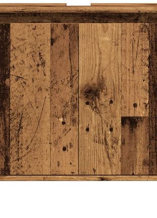 Wastafelkast 58x33x60 cm bewerkt hout oud houtkleurig