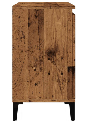 Wastafelkast 58x33x60 cm bewerkt hout oud houtkleurig