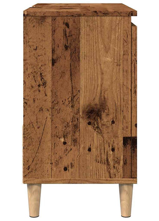 Wastafelkast 65x33x60 cm bewerkt hout oud houtkleurig