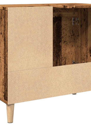 Wastafelkast 65x33x60 cm bewerkt hout oud houtkleurig